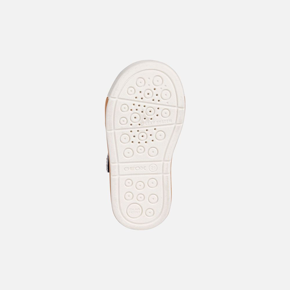 Tenis Geox Bebe Azuis/Laranja - Trottola Boy - WPCEZ4209